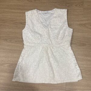 Charter Club Ivory Sleeveless Blouse